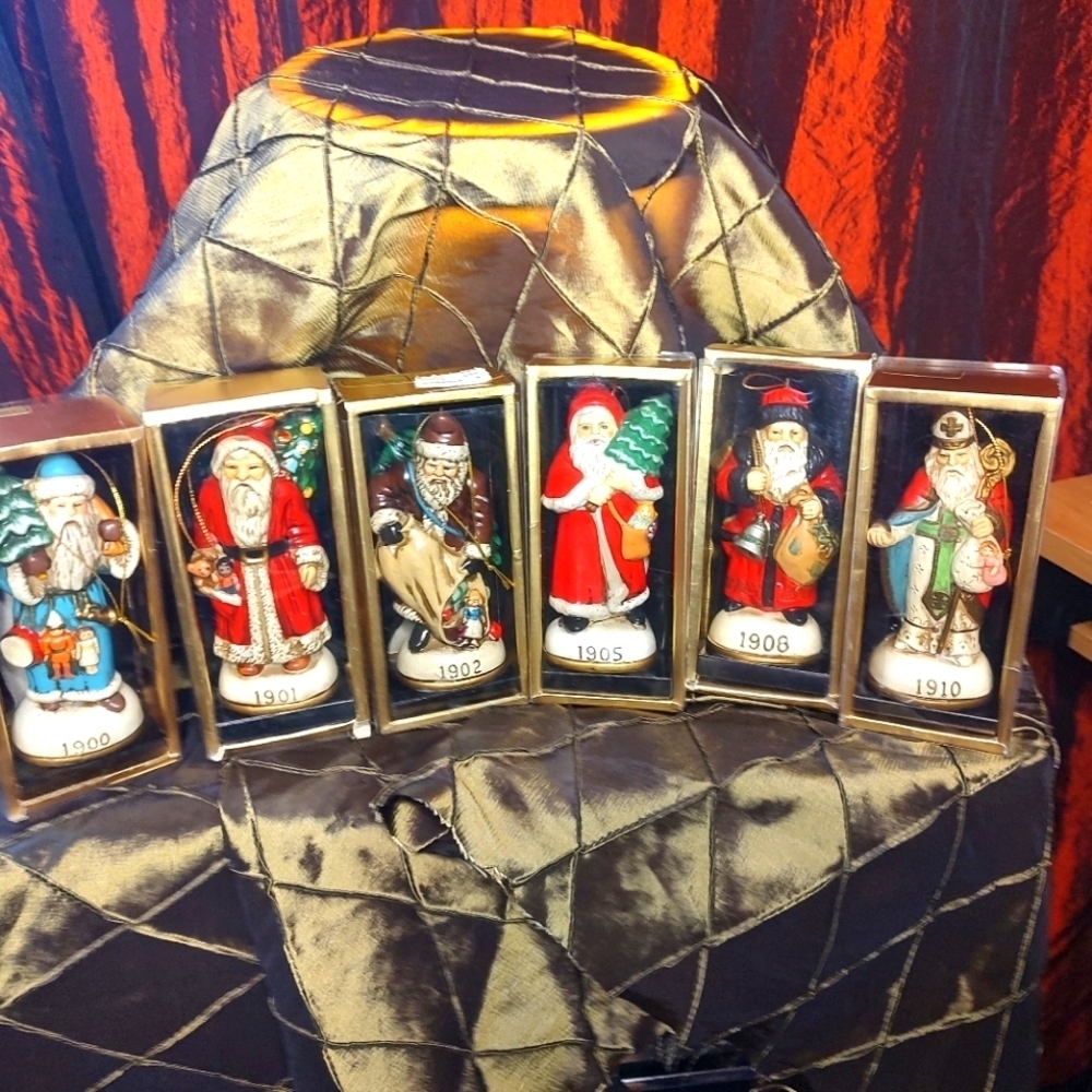Vintage Memories of Santa Ornaments Six this group:1900,1901,1902,1905,1…